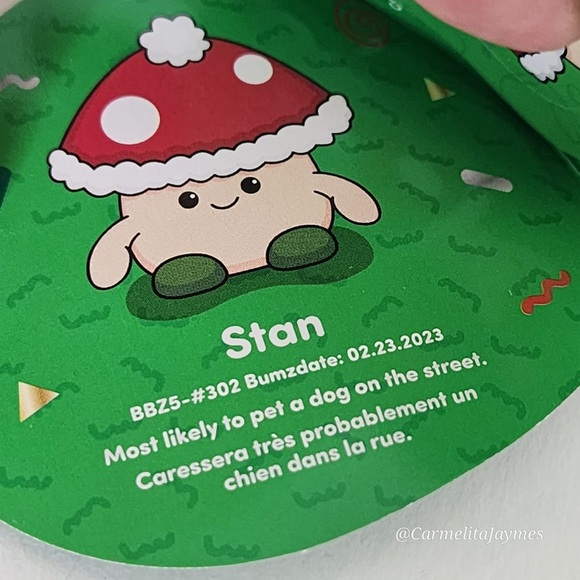 🎄 STAN 🍄 Xmas Mushroom BumBumz 2024 Holiday Series 5" Bum Bumz by Russ ☆ NWT ☆ - Picture 4 of 8